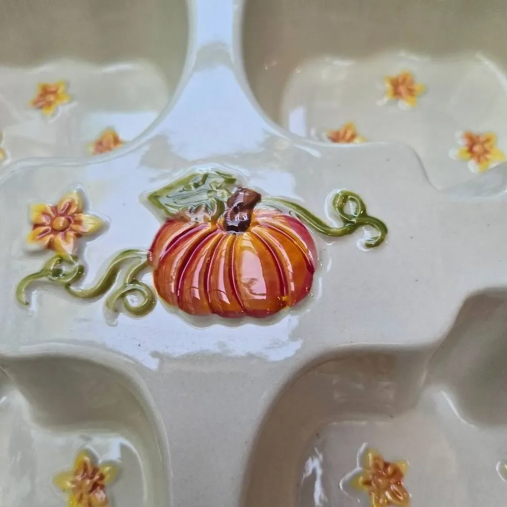 Temp-tations Pumpkin Patch Muffin Baking Pan w/ Wire Rack Fall Halloween Thanksg
